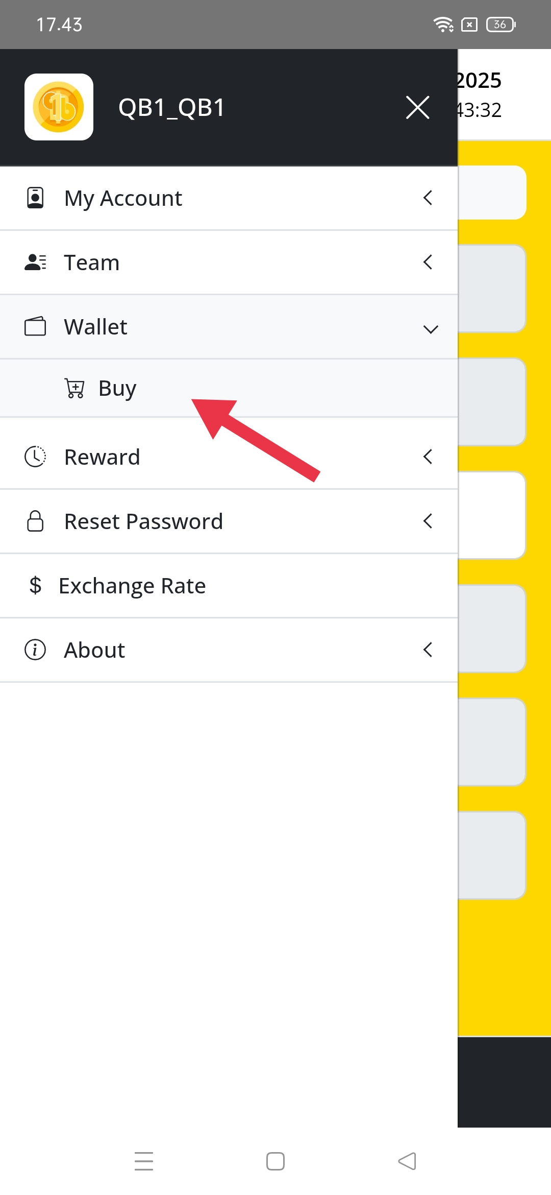 klik wallet pilih buy